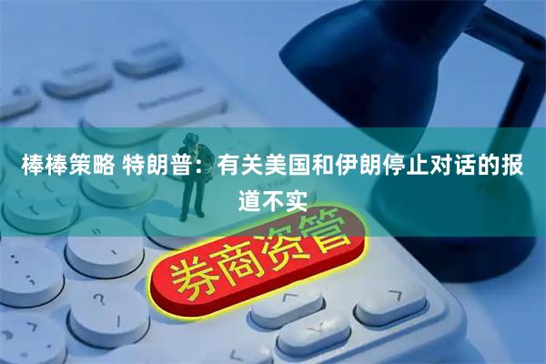 棒棒策略 特朗普：有关美国和伊朗停止对话的报道不实